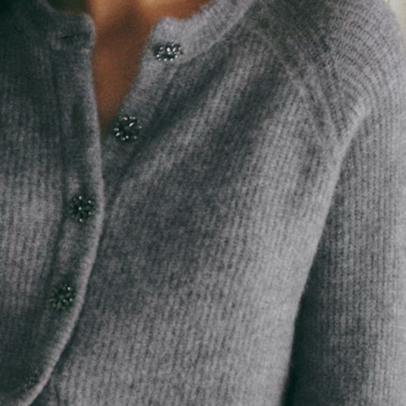 Sezane Charcoal Cardigan Sweater - Picture 2 of 5
